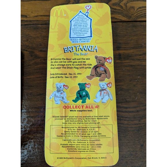 TY Bears Rare 1999 Ronald McDonald House Collection NEW Sealed Lot of 4 - Picture 10 of 14